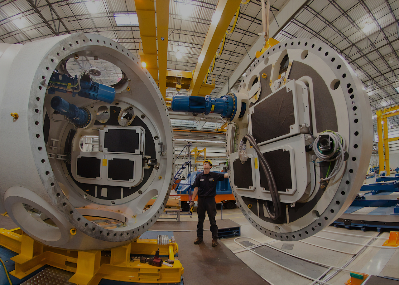 construction process in the wind turbine production